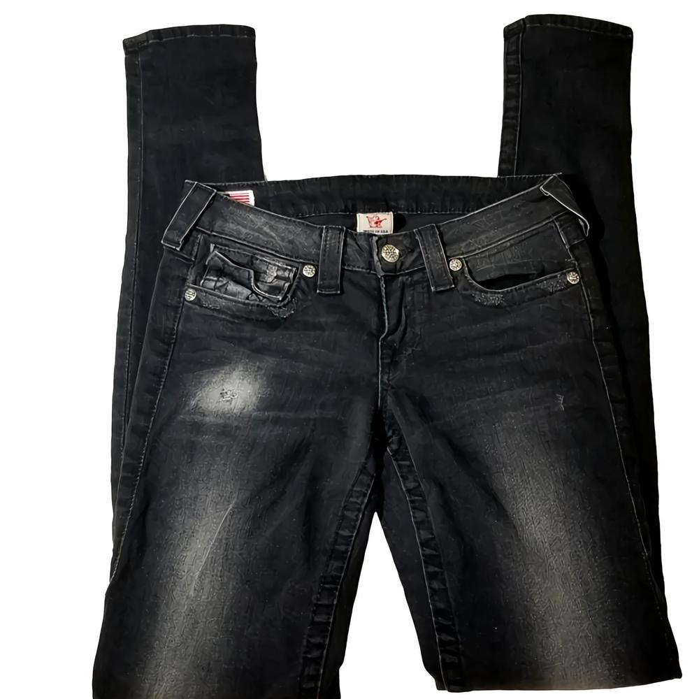 True Religion crystal Jodie Swarovski lowrise Skinny Jeans